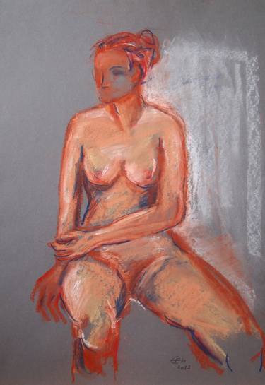 Original Abstract Expressionism Nude Drawings by Ellen Fasthuber-Huemer