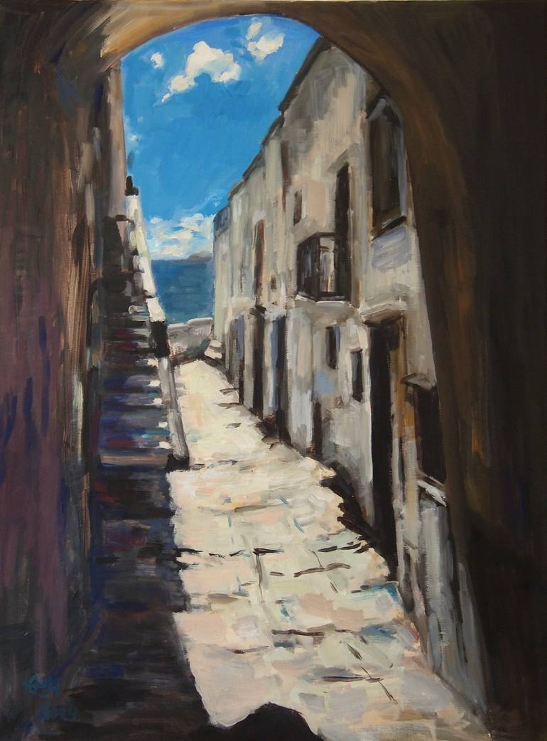 Original Landscape Painting by Ellen Fasthuber-huemer | Expressionism Art on Canvas | Way To The Sea