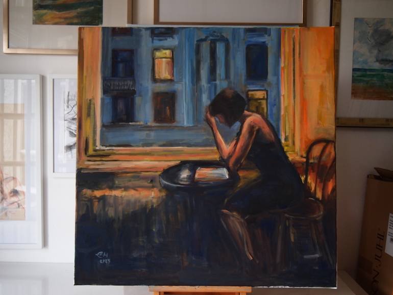 Original Expressionism People Painting by Ellen Fasthuber-Huemer 