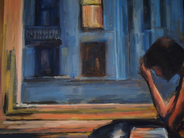 Original Expressionism People Painting by Ellen Fasthuber-Huemer 