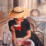 At The Cafe, Spring by Ellen Fasthuber-Huemer