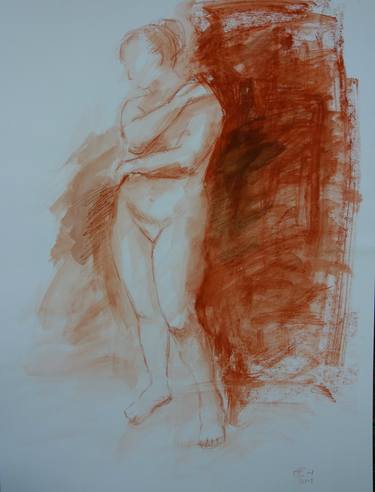 Print of Impressionism Nude Drawings by Ellen Fasthuber-Huemer