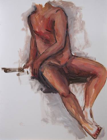 Original Expressionism Nude Paintings by Ellen Fasthuber-Huemer