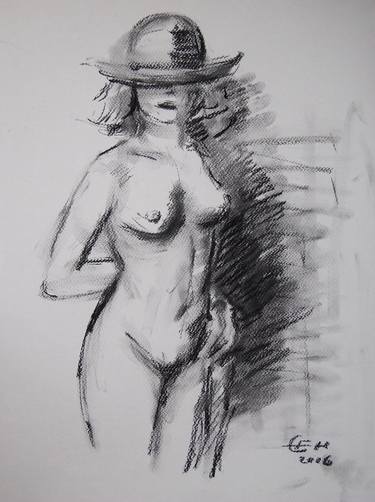 Original Figurative Nude Drawings by Ellen Fasthuber-Huemer