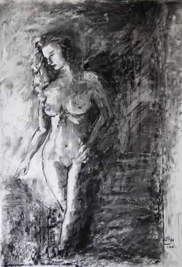 Original Impressionism Nude Drawings by Ellen Fasthuber-Huemer