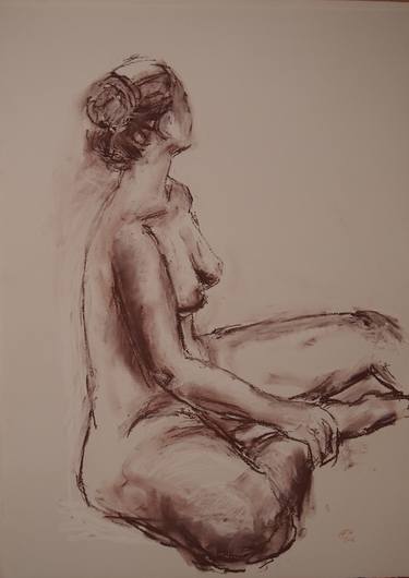 Original Impressionism Nude Drawings by Ellen Fasthuber-Huemer