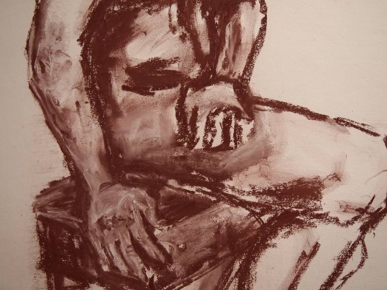 Original Nude Drawing by Ellen Fasthuber-Huemer 