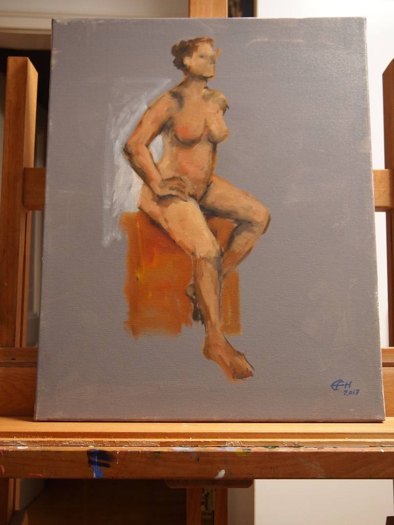 Original Figurative Nude Painting by Ellen Fasthuber-Huemer 