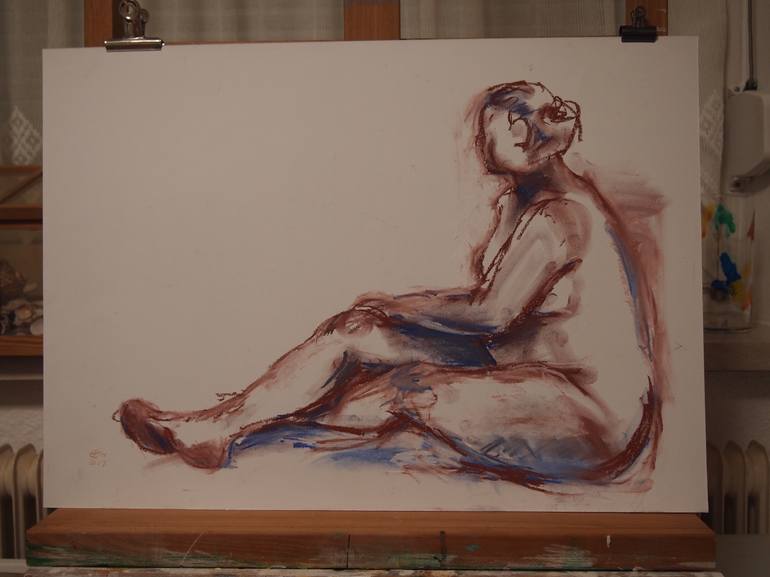 Original Nude Drawing by Ellen Fasthuber-Huemer 