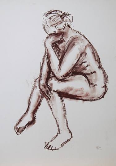 Woman Sitting, Pastel Nr. 3 thumb