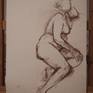 Another drawing from my series " Woman Sitting "with pastel on paper.