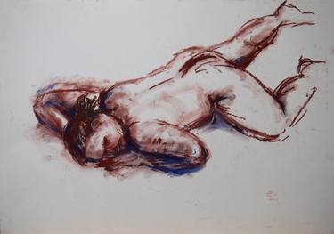 Original Figurative Nude Drawings by Ellen Fasthuber-Huemer