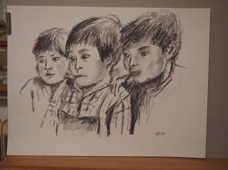 Original Figurative Kids Drawing by Ellen Fasthuber-Huemer 