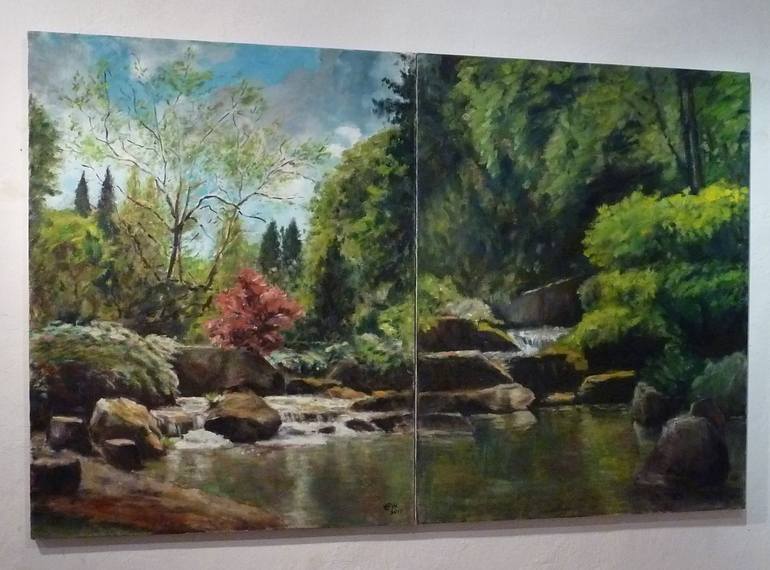 Original Impressionism Landscape Painting by Ellen Fasthuber-Huemer 