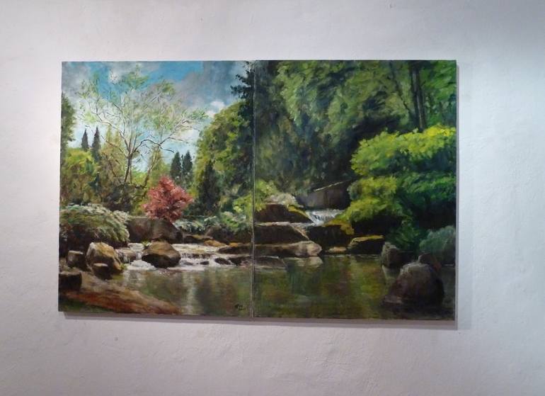 Original Impressionism Landscape Painting by Ellen Fasthuber-Huemer 