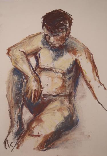 Original Figurative Nude Drawings by Ellen Fasthuber-Huemer