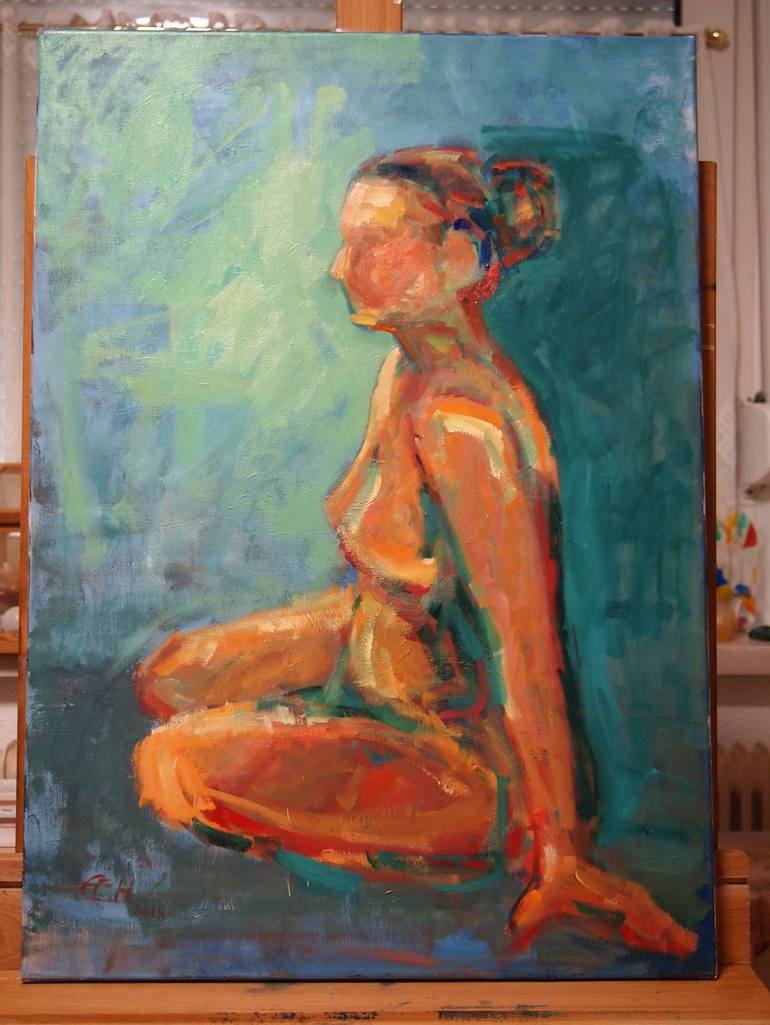 Original Figurative Nude Painting by Ellen Fasthuber-Huemer 