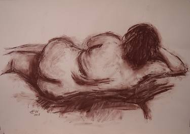 Original Expressionism Nude Drawings by Ellen Fasthuber-Huemer