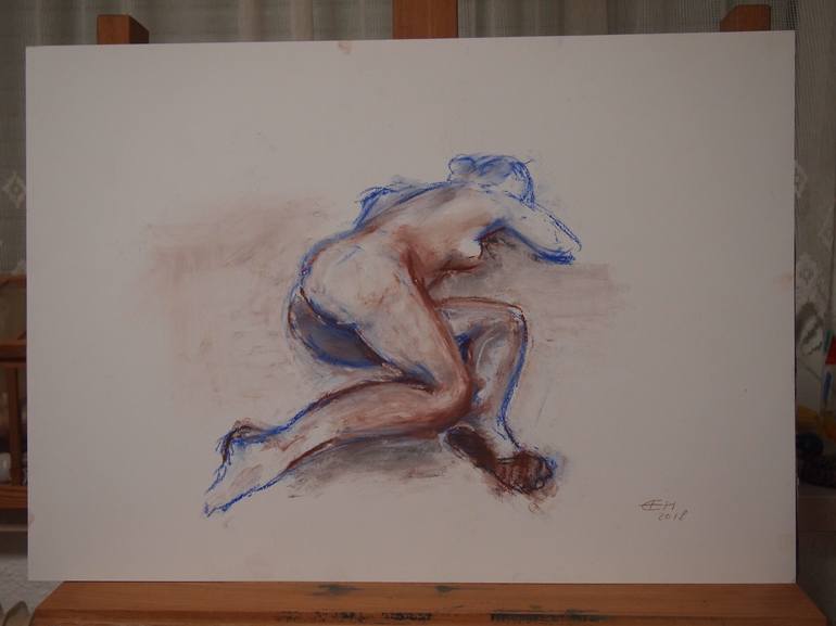 Original Nude Drawing by Ellen Fasthuber-Huemer 