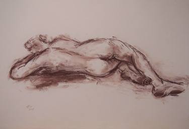 Original Figurative Nude Drawings by Ellen Fasthuber-Huemer