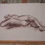 Lying nude study, created live painted in the studio.
