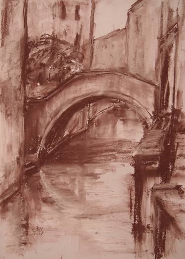 Original Expressionism Landscape Drawings by Ellen Fasthuber-Huemer