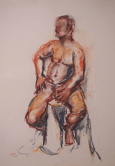 Print of Expressionism Nude Drawings by Ellen Fasthuber-Huemer