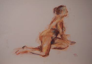 Original Expressionism Nude Drawings by Ellen Fasthuber-Huemer