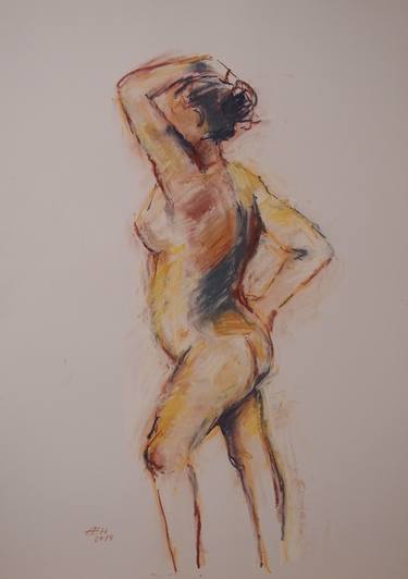 Print of Expressionism Nude Drawings by Ellen Fasthuber-Huemer