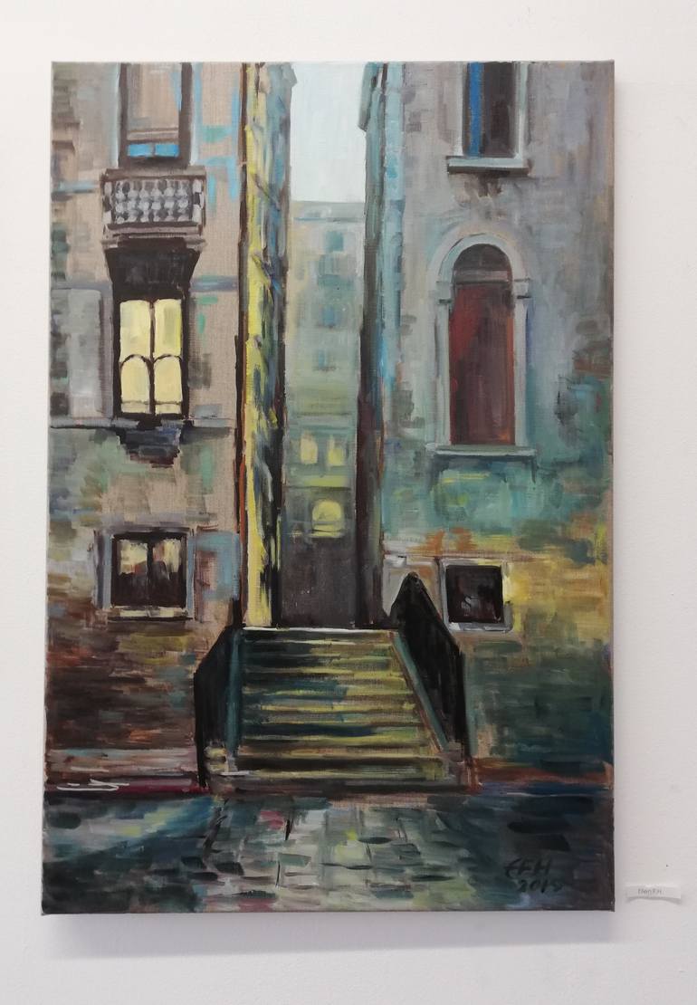 Original Expressionism Cities Painting by Ellen Fasthuber-Huemer 