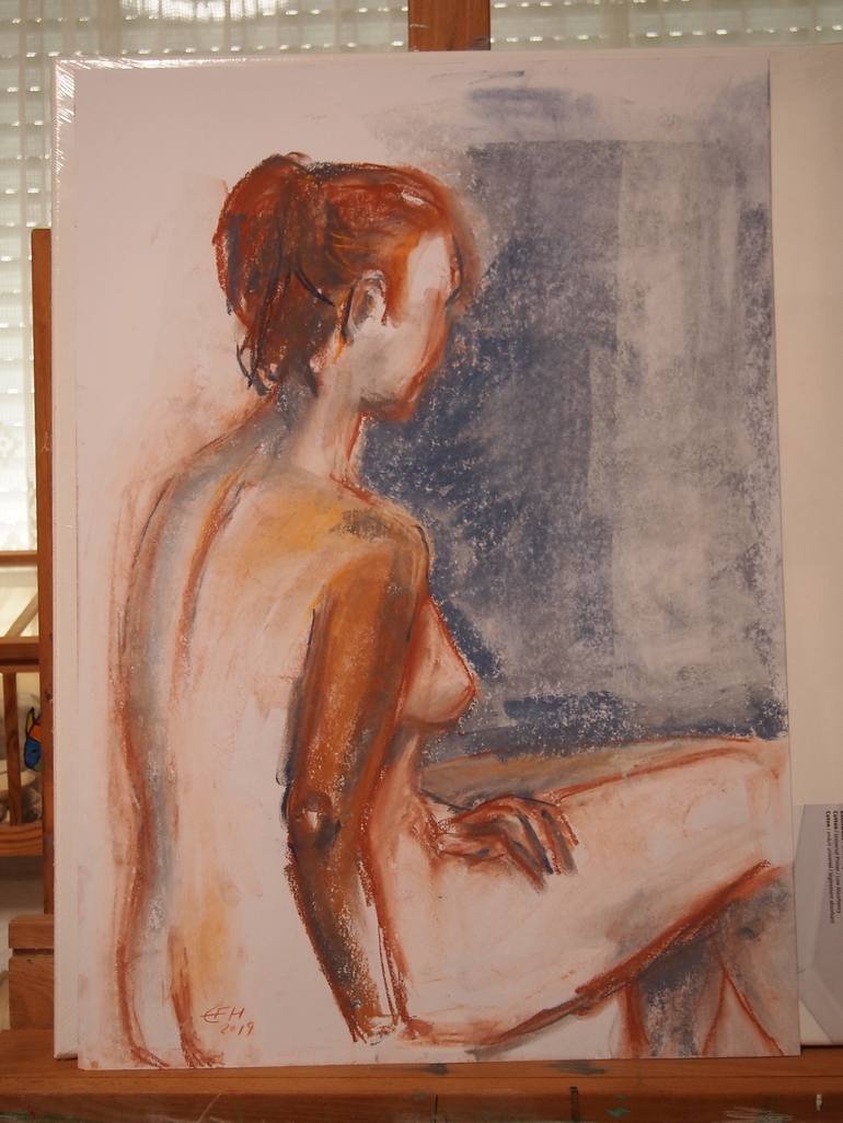 Original Nude Drawing by Ellen Fasthuber-Huemer 