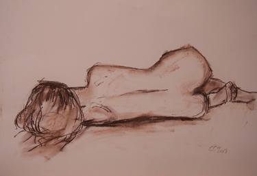 Original Expressionism Nude Drawings by Ellen Fasthuber-Huemer