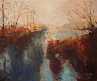 Original Expressionism Landscape Paintings by Ellen Fasthuber-Huemer