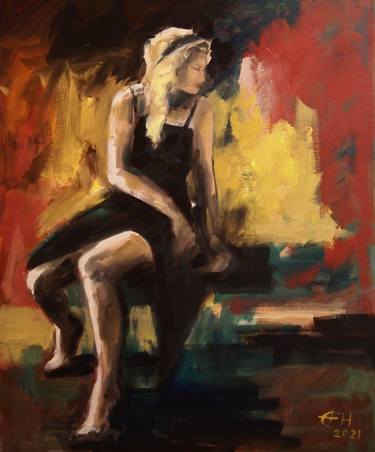 Original Expressionism People Paintings by Ellen Fasthuber-Huemer