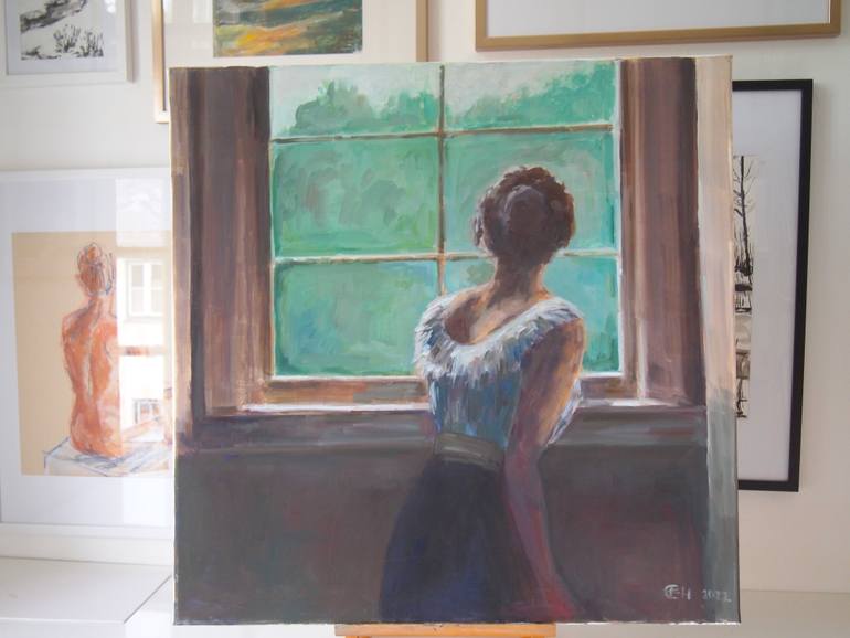 Original Expressionism People Painting by Ellen Fasthuber-Huemer 
