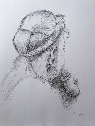 Original Expressionism Portrait Drawings by Ellen Fasthuber-Huemer
