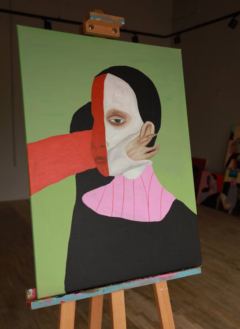 Original Abstract People Painting by Justina Gve