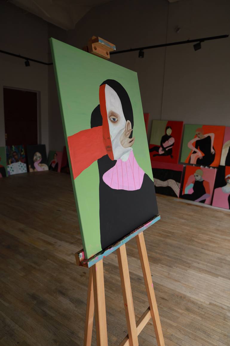 Original Abstract People Painting by Justina Gve