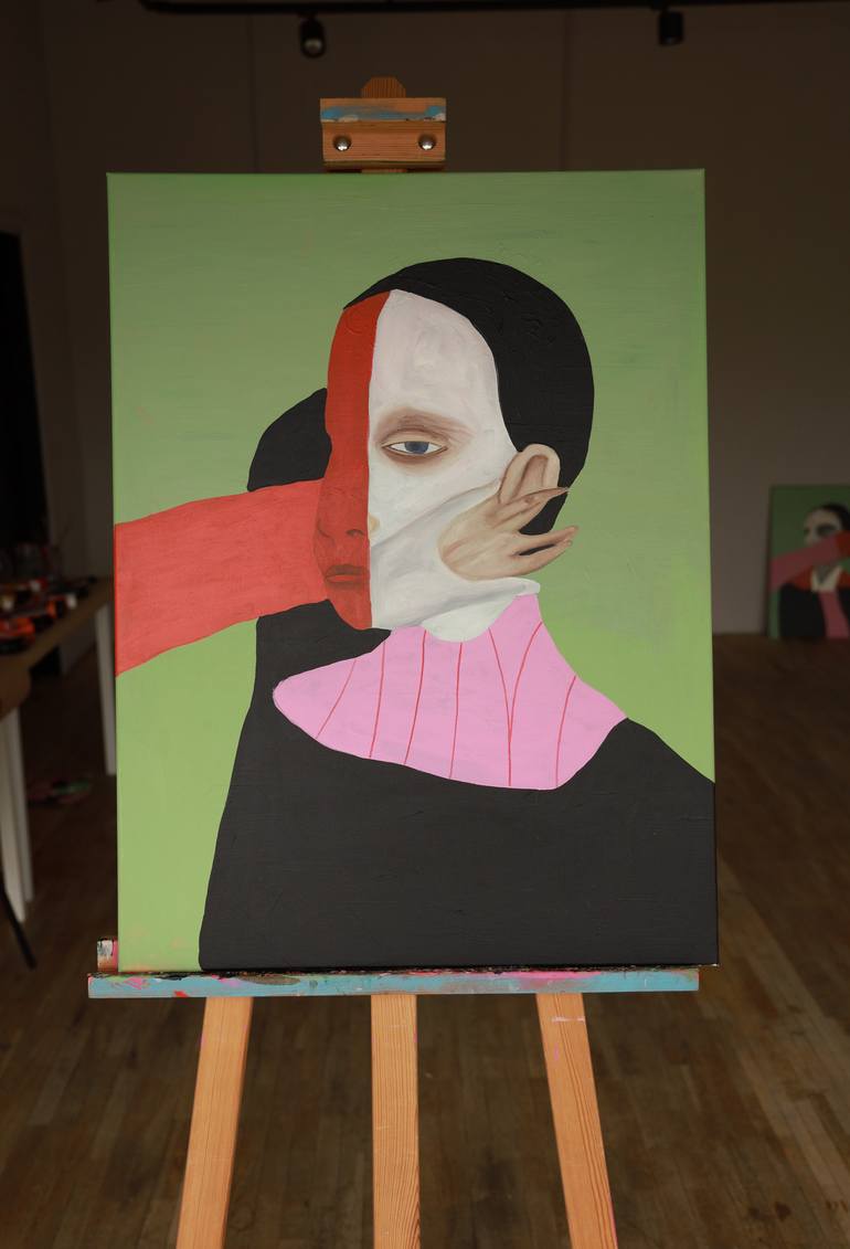 Original Abstract People Painting by Justina Gve