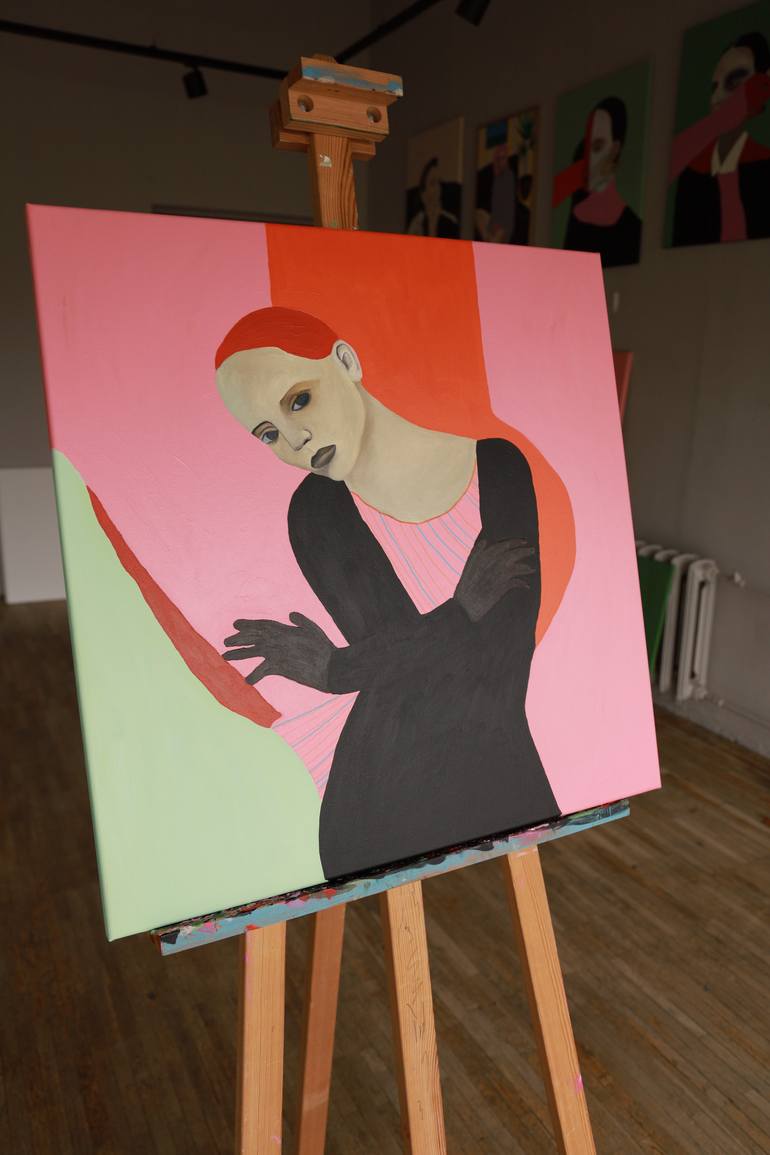 Original Abstract People Painting by Justina Gve