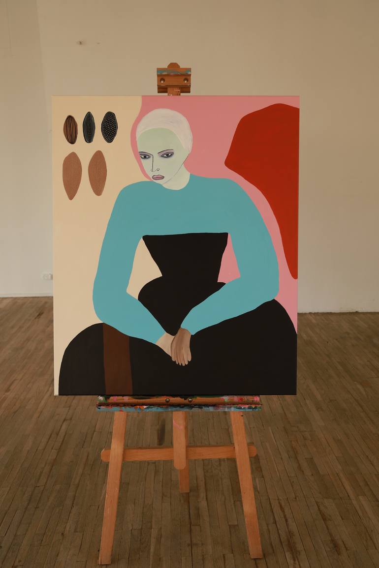 Original Abstract Expressionism People Painting by Justina Gvė