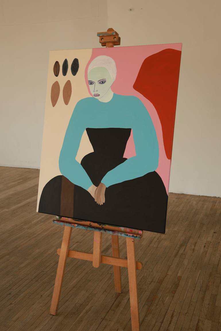Original Abstract Expressionism People Painting by Justina Gvė