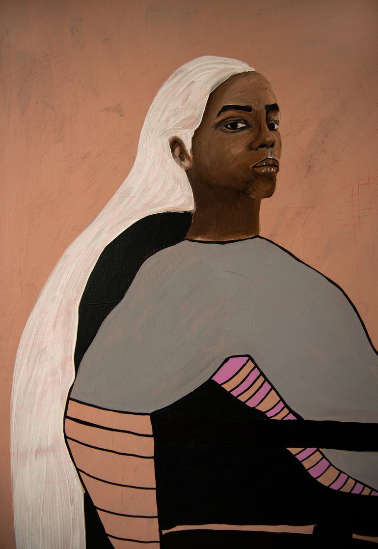 Original Abstract Expressionism People Painting by Justina Gve