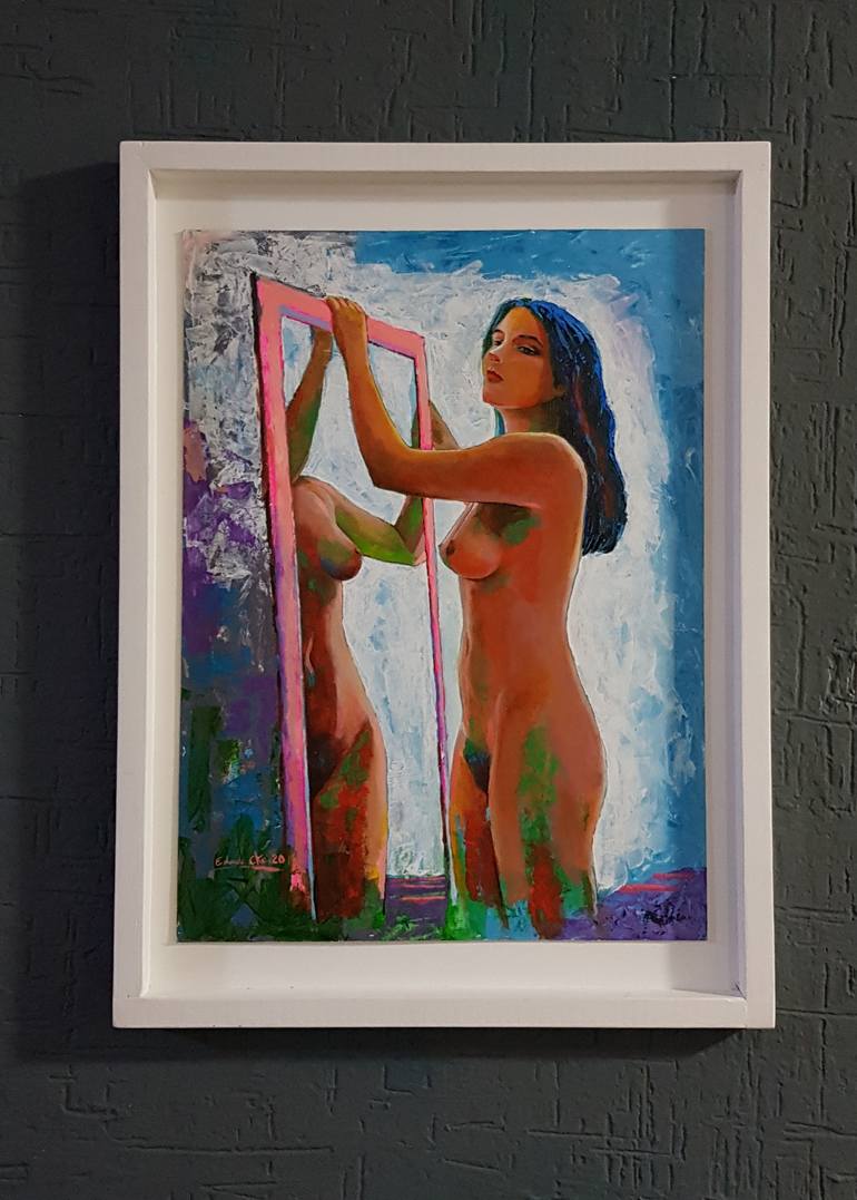 Original Expressionism Nude Painting by Eduardo Cko