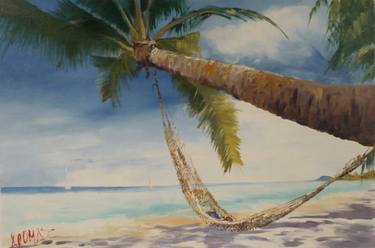 Original Beach Paintings by Carlos Aromaz