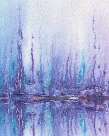 Purple Feathers Blue Breeze Unique Abstract Art Painting by Irina  Sztukowski - Fine Art America