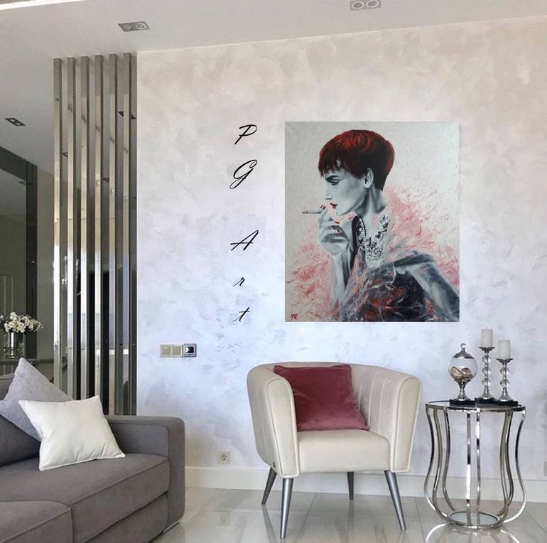 Original Abstract Expressionism Fantasy Painting by Pavel Golushko