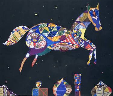 Print of Cubism Horse Paintings by Karo Lilpop