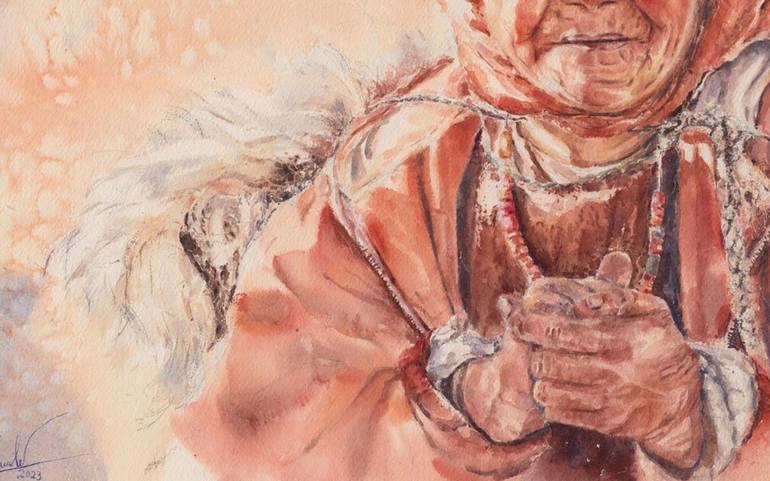 Original Realism People Painting by Le Hua