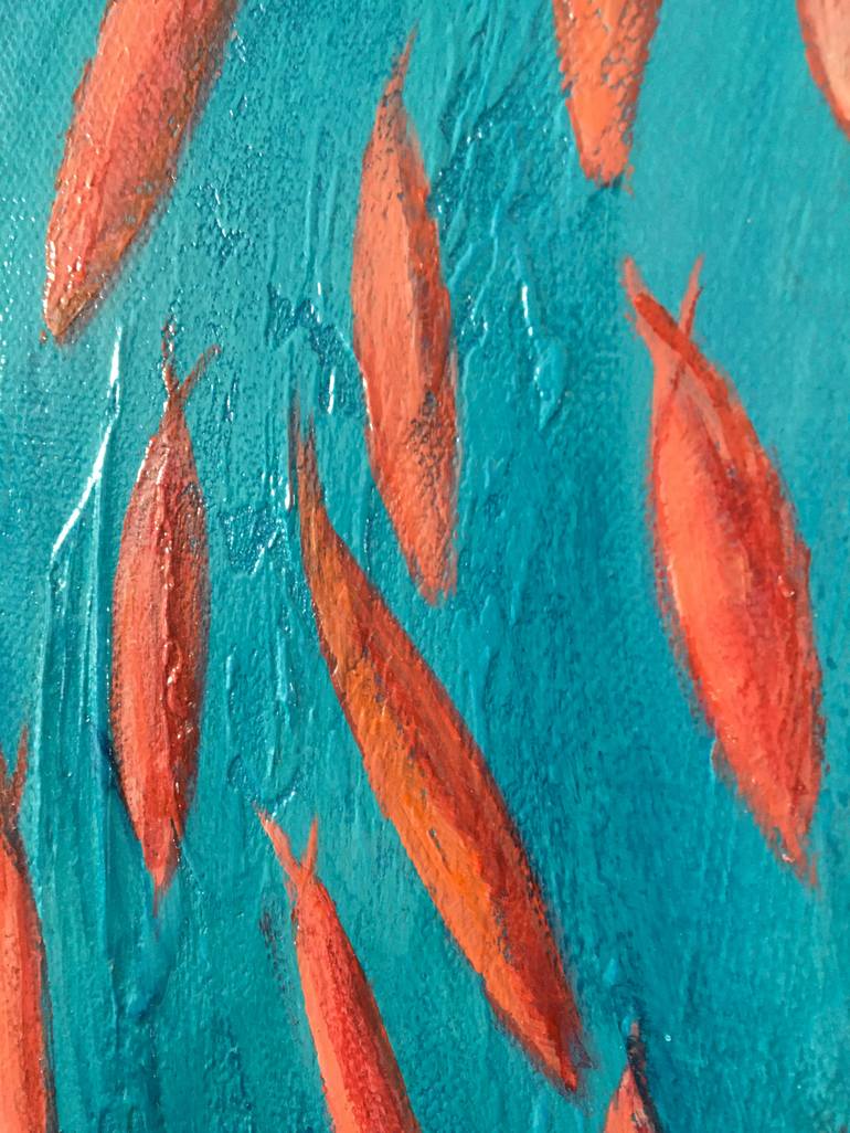 Original Abstract Expressionism Fish Painting by Dane Soyer